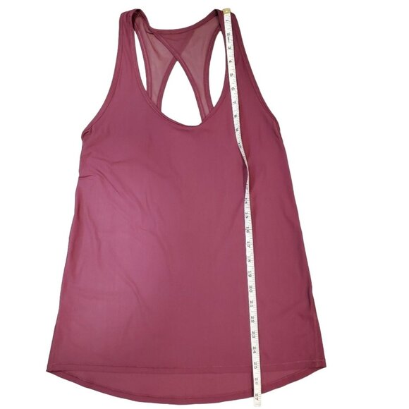 Lululemon Tranqui Tank Mesh Open Back Top Red Grape - Picture 7 of 10